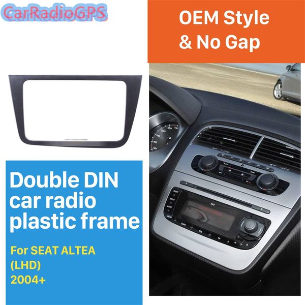 2 DIN Araba Radyo Fasya Dash Trim Kiti için 2004 + Koltuk Altea Toledo LHD 220 * 130mm Stereo DVD Oynatıcı Yedek Çerçeve