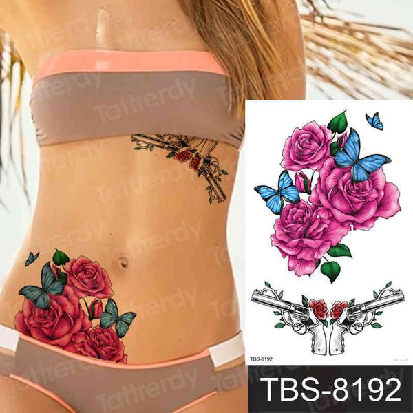 Tatuagem temporária Tatuagens Sexy Beauty Sticker Braça Braço Borboleta Jóias Para Mulher Ou Meninas Falske Tatto Impermeável Adesivos