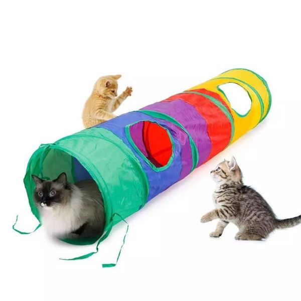 

cat toys cave tunnel practical collapsible play rainbown toy indoor outdoor kitty puppy for puzzle exercising hiding training