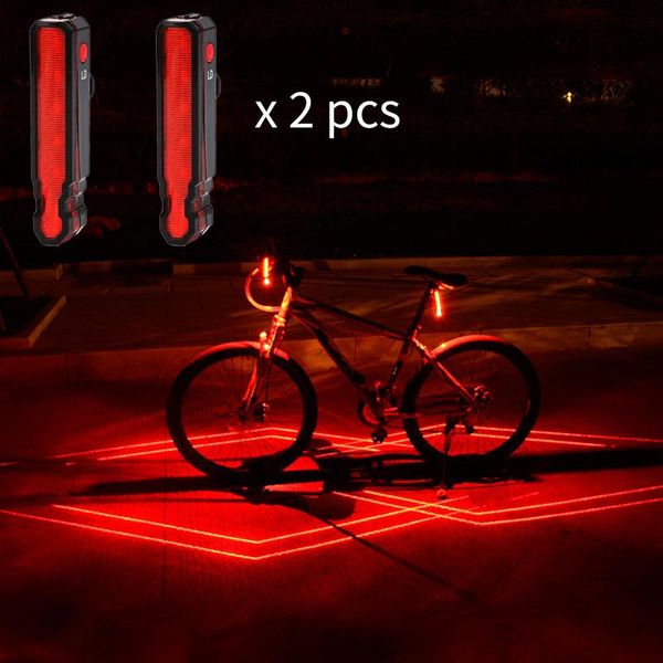 

laser bicycle taillight 6 modes usb rechargeable bike rear light night warning head lamp mountain cycling tail lamps lights