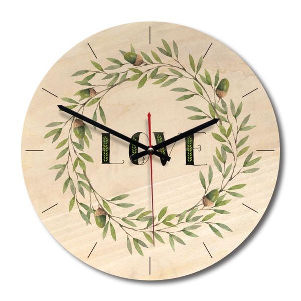 Настенные часы M.sparkling Clock Деревянная Красивая Безрамная Гирлянда Простое Арт Современный дизайн Часы Кухня Уникальный