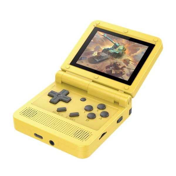 

powkiddy v90 flip handheld console ips screen linux system game +3000 games mini retro for kids ps portable players