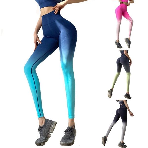 

womens high waist seamless stretchy yoga pants gradient tummy control leggings push up bulift workout fitness tights outfit