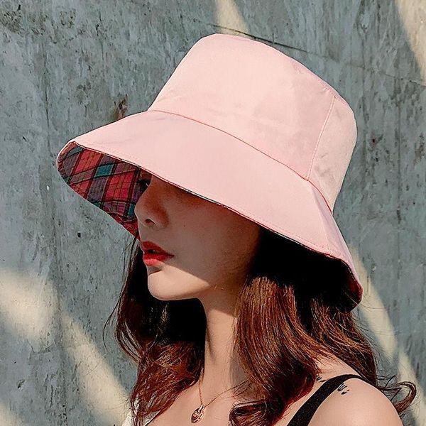 

beanie/skull caps hat female summer fisherman student loose double-sided sunshade hood outside dressing, Blue;gray