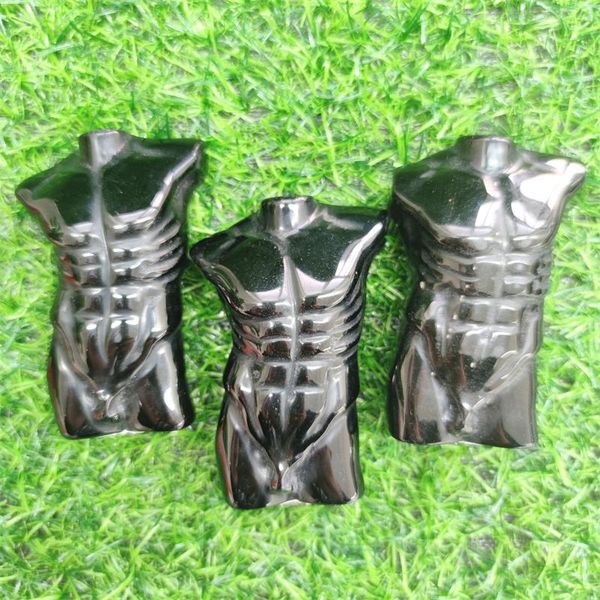 

decorative objects & figurines crystal hand carved polished statue black obsidian torsos for home decoration qsr