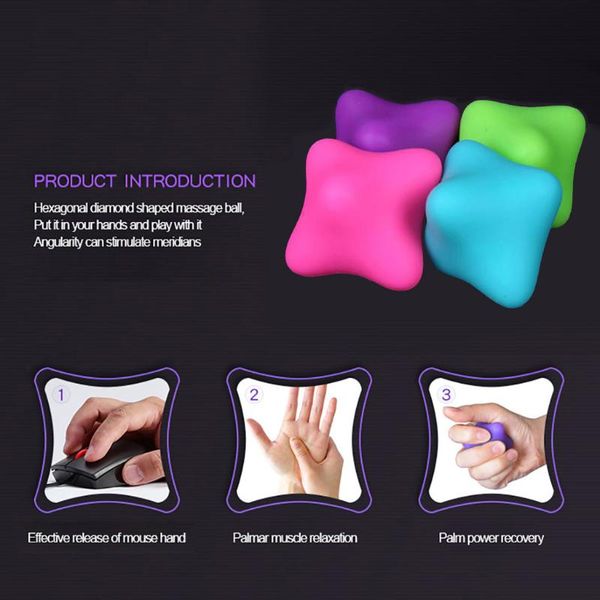 

accessories silicone hexagonal reaction ball agility training hand-eye muscle relaxation yoga fascia hand health