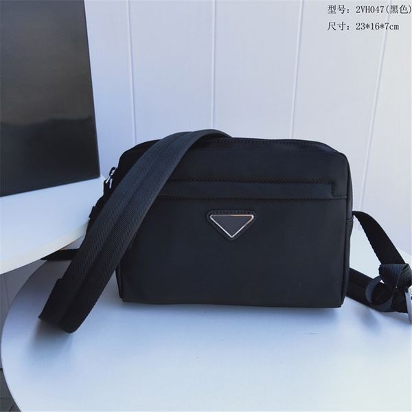 

black nylon canvas waterproof crossbody bag leisure simple shopping traveling shoulder backpack