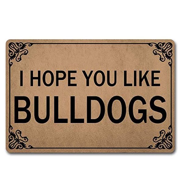 

carpets welcome funny door mat i hope you like bulldogs personalized doormat with anti-slip flannel back prank gift home decor area rug