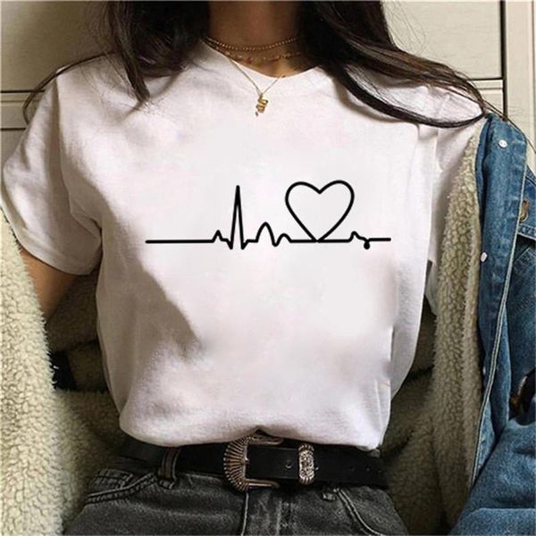 

women's t-shirt short-sleeved plus size t-shirts for women white casual t shirt 2021 summer fashion print korean style loose female te