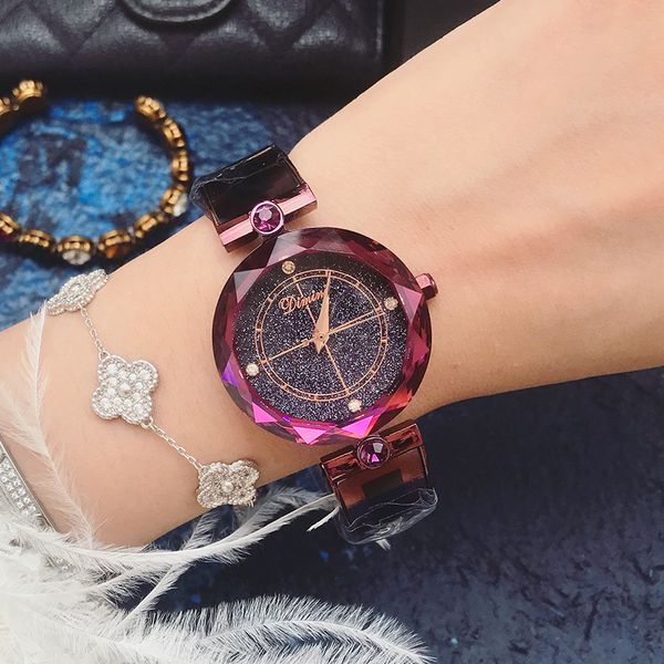 

trembling net red watch girl dimini new tiktok star stylish temperament, large dial, ladies watch, Slivery;brown