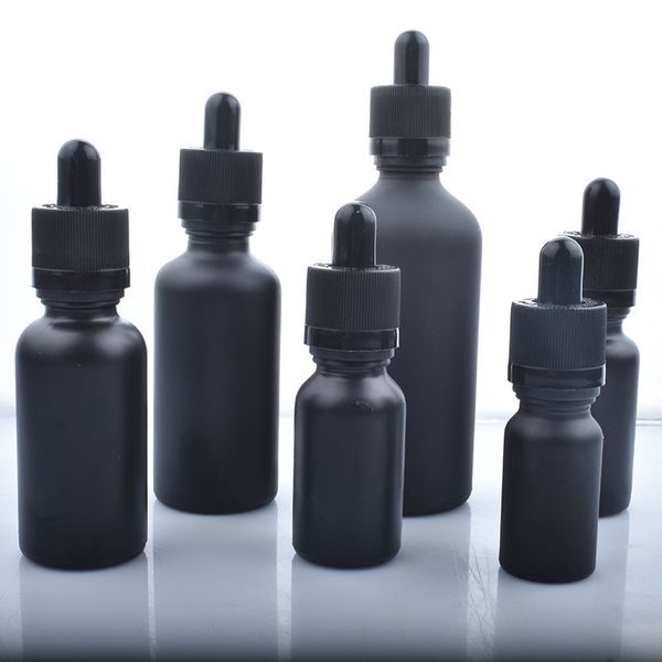 10 ml, 15 ml, 30 m, 10 ml-100 ml, schwarze Tropfflaschen aus Glas, ätherische Ölflaschen für Parfüm-Armatherapie-Make-up-Behälter