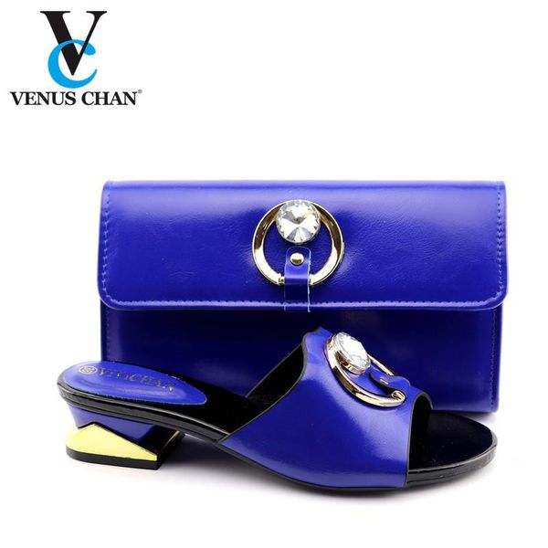 

dress shoes 2021 special design classics style and bags set african fashion hand bag for wedding in blue, Black