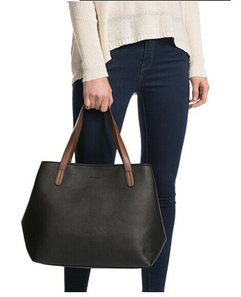 

2021 new women's shoulder bag casual luxury fashion handbag super large capacity shopping bag simple lychee pattern tote bag women, Black;red