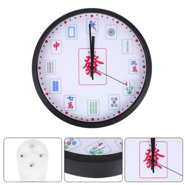 

wall clocks round clock bedroom creative mahjong design