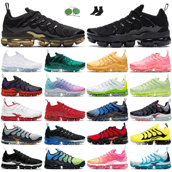 

tn plus running shoes for men women triple black white red cherry fresh voltage purple pink barely volt mens trainers sport sneakers size 36