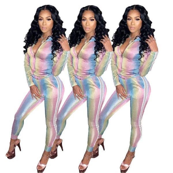 

women's tracksuits 35h6130 autumn winter women fashion colorful print two piece set and pants tracksuit sweatsuit outfits, Gray