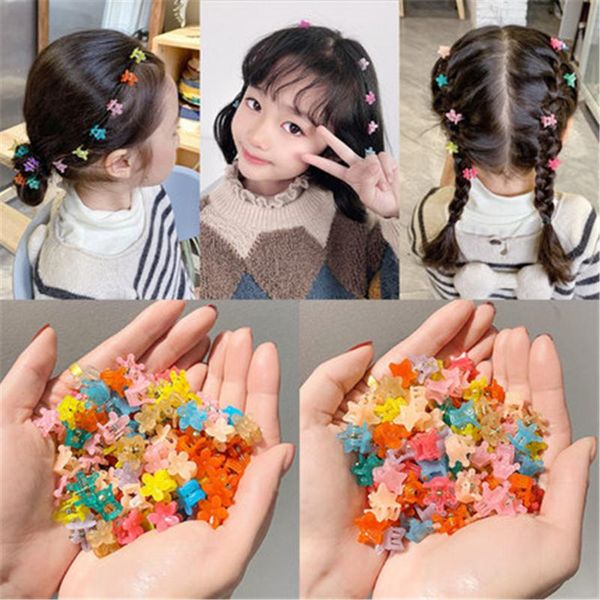 

hair accessories 50pcs mini hairpins girls candy color sweet children lovely baby claw barrettes crab clips styling make up, Slivery;white
