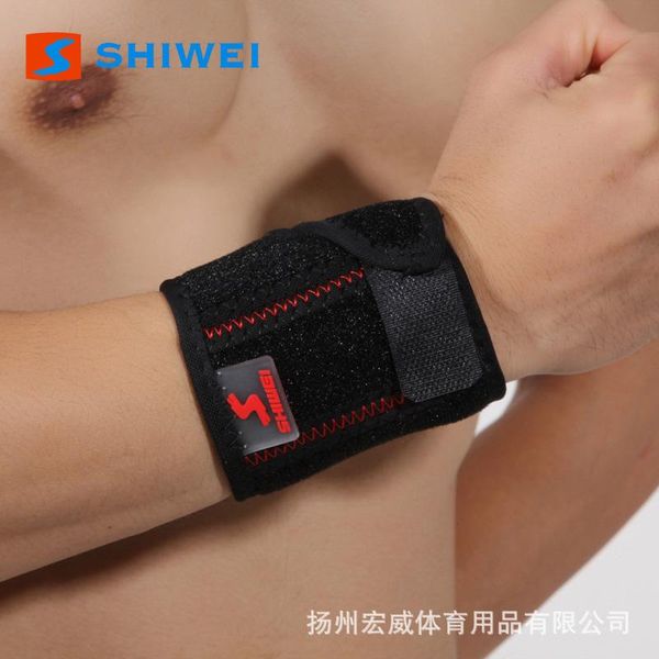 

wrist support adjustable wristband elastic wraps bandage for weightlifting powerlifting breathable fitness equipment, Black;red