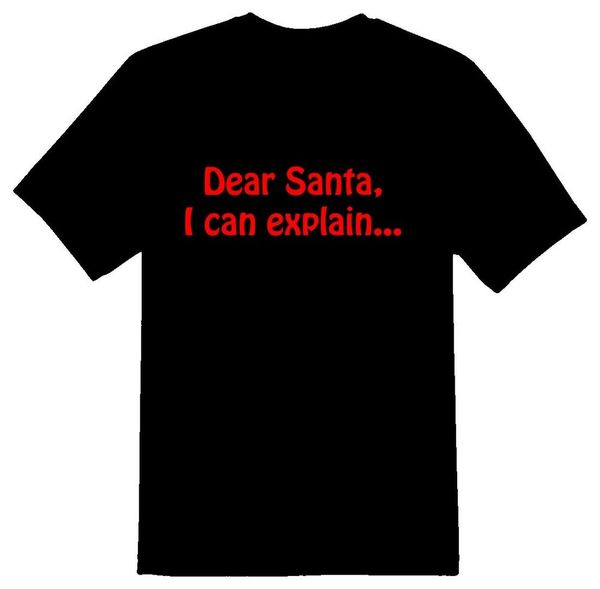 

dear santa black or white tee, White;black