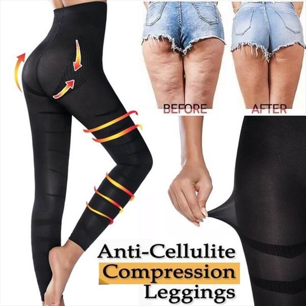 

high waist sculpting sleep women leggings leg tummy control skinny panties slimming thigh slimmer pants, Black