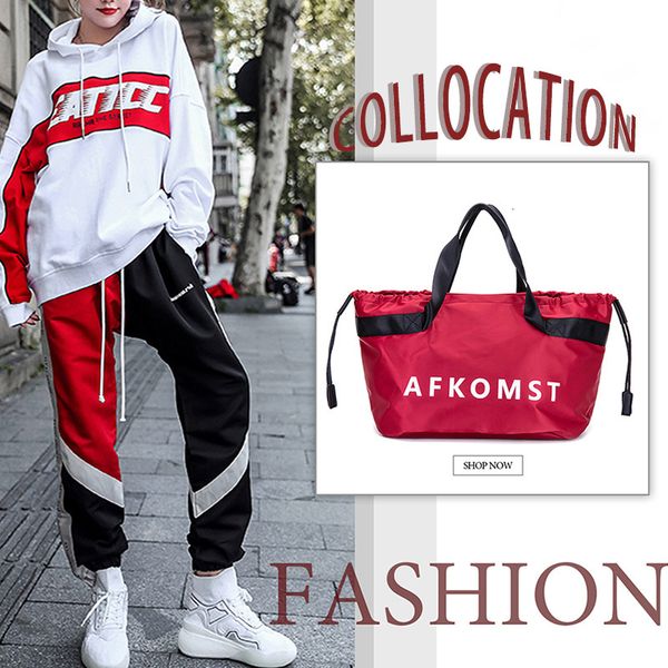 

handbag 2021 single shoulder bag women's large capacity fitness storage color contrast portable rope pulling yoga training
