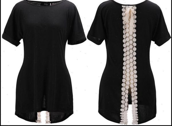 

after the split lace blouse women tank stitching fashion summer vest short sleeve casual, White