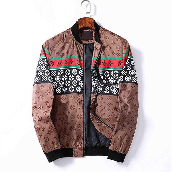 

2021 men's jacket hoodie autumn winter style slim women's long sleeve fashion zip-up monographic print designer coat asian size m-, Black;brown