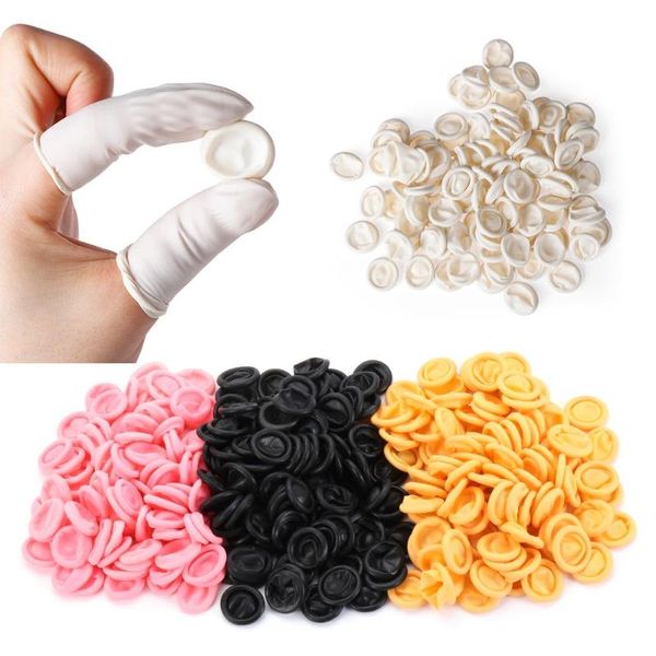 

disposable gloves 100pcs finger cover natural rubber non-slip latex cots fingertips protector nail art tool