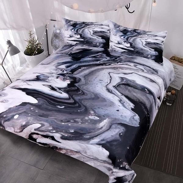 

bedding sets black grey marble duvet cover 3pcs set art abstract