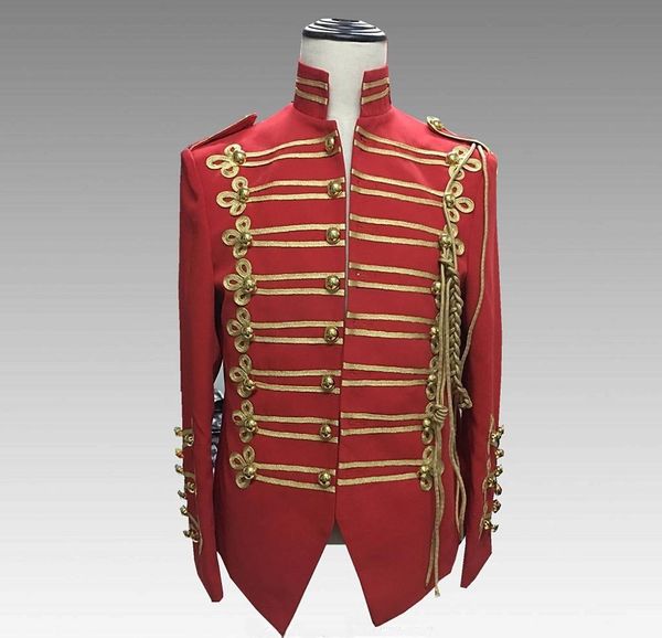 

jacket red stripe men's cutting uniform, stage jacket, singer costume, club, bar, party, Black;brown