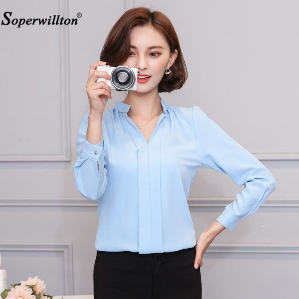

women's blouses & shirts blouse shirt for women 2021 autumn winter casual chiffon clothes office ladies basis fall female clothing c22, White