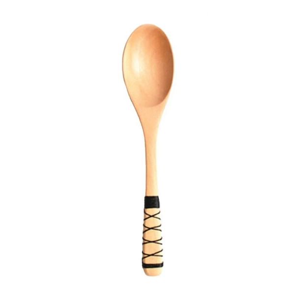 

spoons wooden rice spoon anti-slip entangled line design creative low-key beautiful ecological sustainable for kitchen