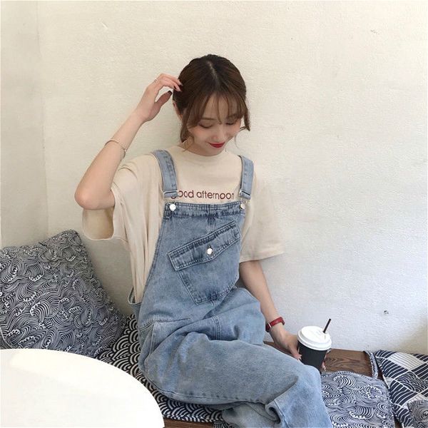 

women's jumpsuits & rompers monkey in female denim, plus size overalls with large pockets for women 3s28, Black;white