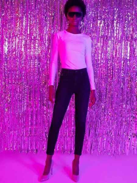 

dark blue woman pants cl1046987 women's & capris, Black;white