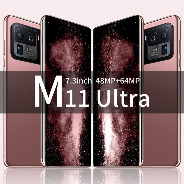 Hot NewStyle M11ultra Versão Global Original Android telefones Smartphone 7.3inch Celular Dual Sim Camera 5G 4G Célula Móvel Smart Phone Face Desbloquear