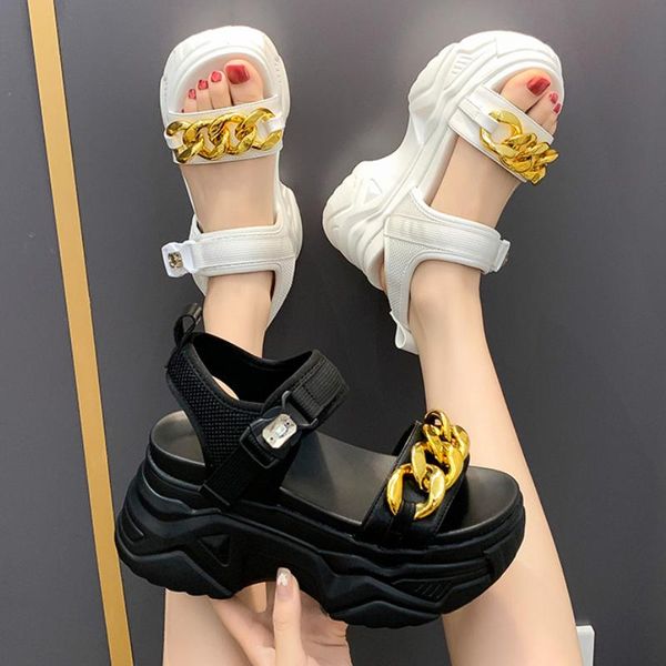 

dress shoes 2021 women's sandals summer wild thick bottom women fashion leather gladiator platform female casual wedges, Black