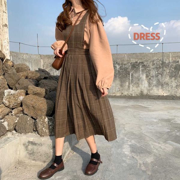 

large two piece suit strap skirt early autumn 2021 long sleeve mori temperament drs children's wear, Black;gray