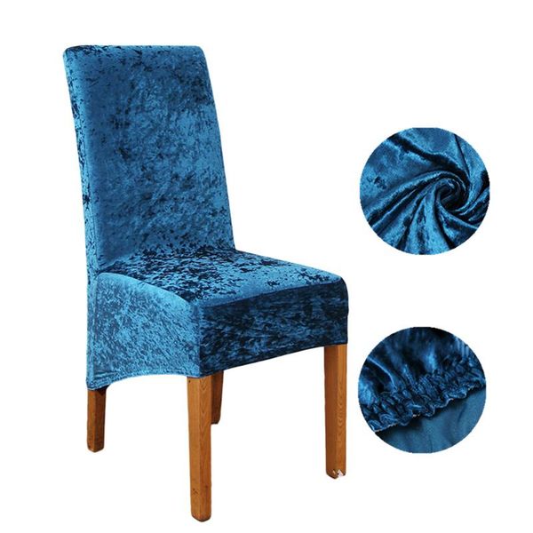 

super soft velvet dining room chair cover decorative el seat covers elastic brushed fabric slipcover foir wedding banquet