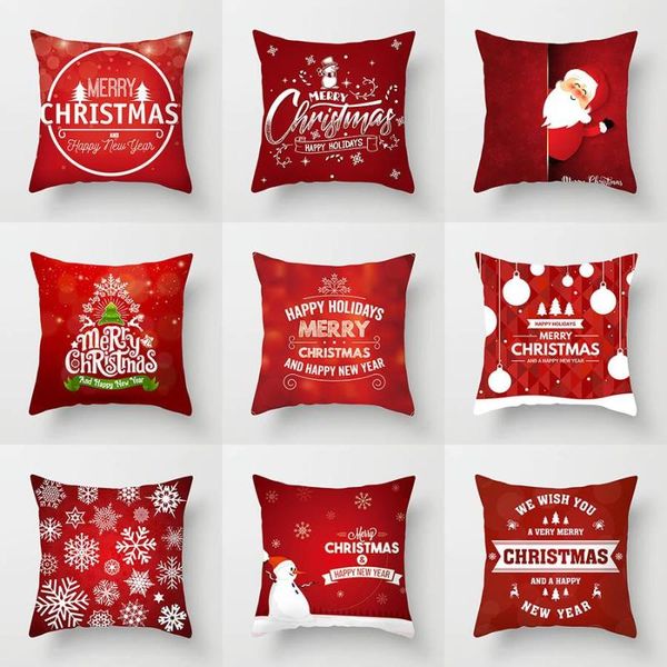 

pillow case merry christmas decorative pillowcases polyester throw cover santa claus elk pillowcase zt17