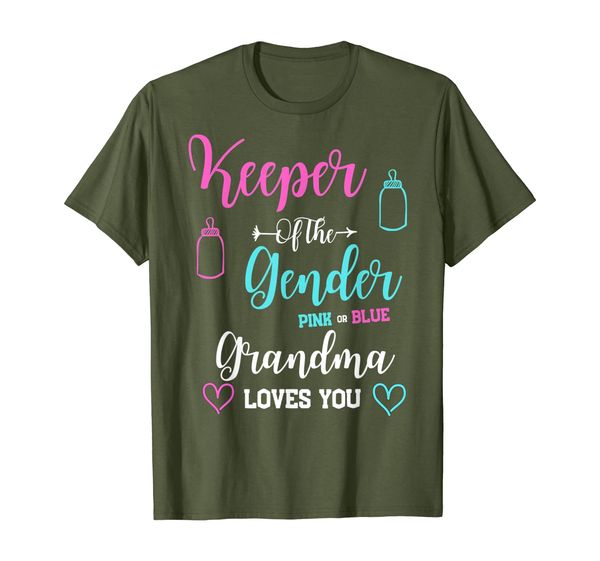 

keeper of the gender shirt - pink or blue grandma loves you t-shirt, White;black