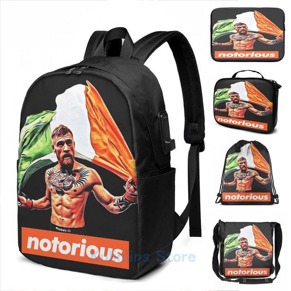 

backpack funny graphic print mc gregor usb charge men school bags women bag travel laptop
