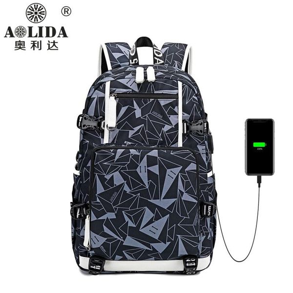 

high-capacity women's backpack for girls boys cute high school bags teens waterproof women backpacks usb external charge