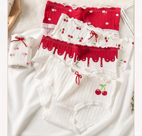 

women's panties 5pcs/set cotton underwear comfort floral lace underpants ladies briefs mid-rise pantys intimates, Black;pink