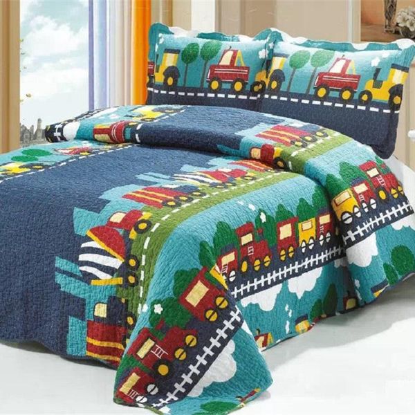 

comforters & sets kids patchwork quilt set 2/3pcs cotton bedspread on the bed quilted blanket cubrecam cover coverlet twin girls boys beddin