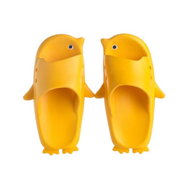 

slippers cute cartoon penguin summer fashion women indoor outdoor shoes beach non-slip home bathroom female soft flat slides, Black