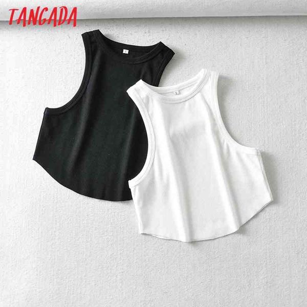 

women white cotton tank sleeveless backless female knit ch6 210416