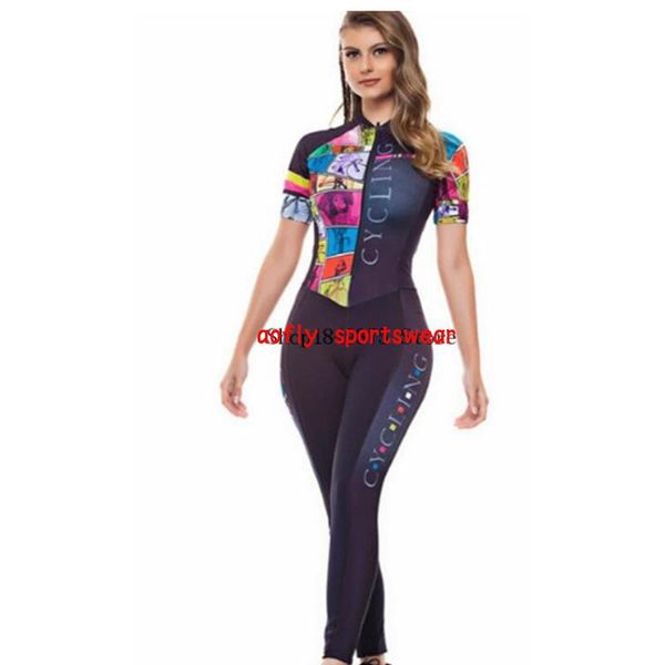 

racing sets women's long triathlon short sleeve cycling skinsuit maillot ropa ciclismo aofly bicycle jersey jumpsuit kits thin pad, Black;blue