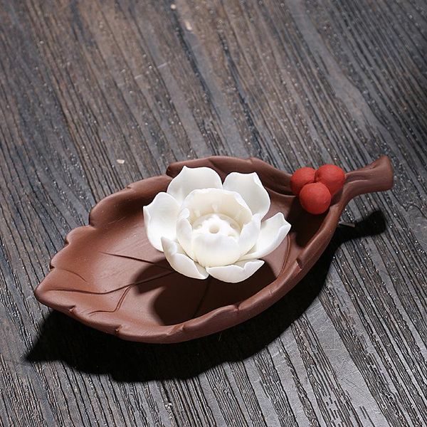 

fragrance lamps the lotus leaf water lily incense stick burner creative home decor holder censer
