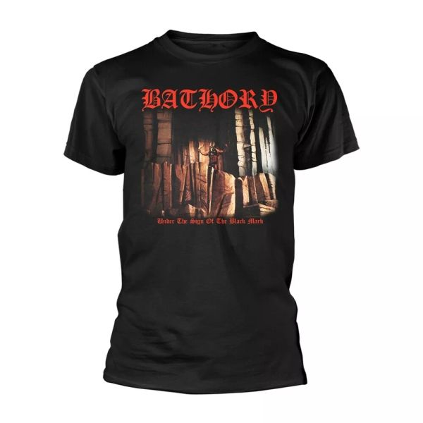 

bathory under the sign authorized men t-shirt, White;black