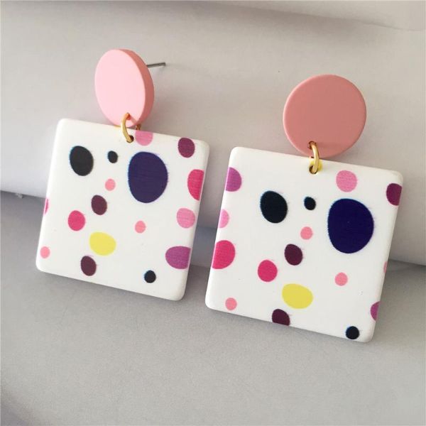 

dangle & chandelier fashion korean geometric pendant earrings multiple drop trendy beaded resin acrylic raffia, Silver